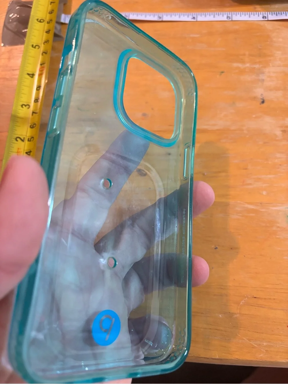 Loopy Case Teal Transparent Phone Case with Blue Strap